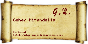 Geher Mirandella névjegykártya
